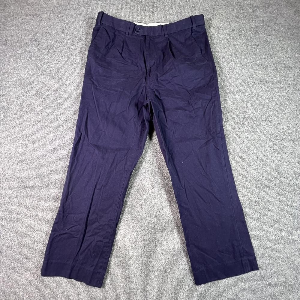Peter Christian Chino Pant Men's 36x29 Purple Cotton Business Pleated Academia
